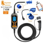 شارژر خودرو برقی AC پرتابل GB/T برند Feyree توان 7/5KW